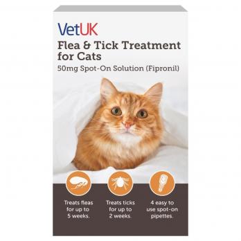 Средство от блох и клещей VetUK для кошек (4 пипетки)